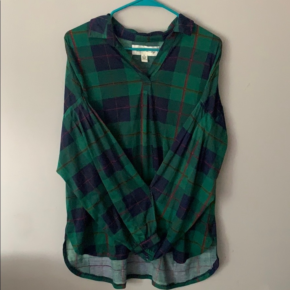 Green flannel shirt